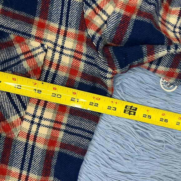 VINTAGE JCPenney Button Up Flannel Shirt Size Large Tall Mens Shop Plaid 80s - Picture 11 of 12